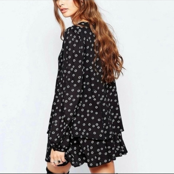 FREE PEOPLE I Think I Love You Swing Print Dress in black and white - size XS - Picture 2 of 3